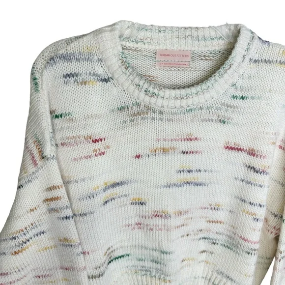 Urban Outfitters Wool Sweater, Small, Ivory Cropped, Chunky Knit - Picture 2 of 11